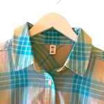 Nordstrom BP. Button-Up Shirt Oversized Pink Blue Adley Front Pockets XS Photo 2