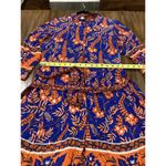 Rene Derhy Ainoa Waist Belted Three Quarter Sleeve shirt Dress Floral viscoe S Blue Photo 3