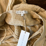 Moon River Smocked Gauze Tiered Maxi Dress Cream Size Small Anthropologie NWT Photo 3