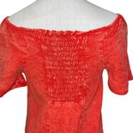 Project Social T  Los Angeles Short Sleeve Smocked Top Blouse Women S‎ Red Orange Photo 2