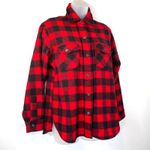 Lands' End  Buffalo Check Wool Shirt Vintage Red Black Plaid Heritage Americana Photo 1