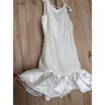Lulus NWT  Superb Aura White Ruffled Drop Waist Mini Dress Cocktail Party Size L Photo 3