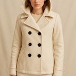 American Rag Cie Ivory Peacoat Jacket with Hood Size M – Elegant Winter Coat White Size M Photo 0
