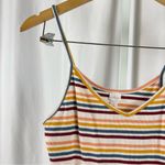 Colsie Large Striped 90's V Neck Crop Top Tank Top Summer Retro Yellow Photo 4