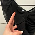 Princess Polly Asher Bodysuit Black Long sleeve Ruched Mesh Photo 4