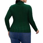 SheIn  SXY Long Sleeve Cut Out Blouse Green Houndstooth M Photo 1