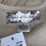 BOG Band of the Free Brie Light Camel Long Sleeve Top Lace Insets V Neck Medium Photo 7