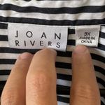 JOAN RIVERS NWOT Tie Front Convertible Button Front Shirt Size 3X Black Stripe Photo 3