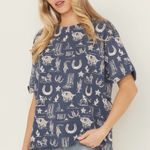 We The Free FREE PEOPLE  WOMEN'S PAINTED CONVERSATIONAL TEE Photo 0