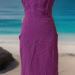 VTG Sharon Young Hot Pink/ Fuchsia Cocktail Party Pockets Pleated Midi Dress Photo 0