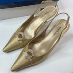 Karen Scott  Whitney Gold Pointed Toe Slingback Heels Womens 8 Photo 4