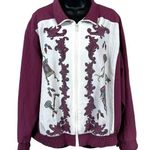 Vintage 80’s Native American Print Windbreaker Bomber Jacket Purple Size XL Photo 0