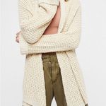 Free People I’ll Be Around Cardigan Sweater Oatmeal Open Front Sz Small Photo 1