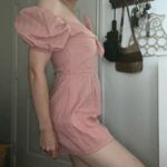 Apricot Lane HYFVE Pink Off Shoulder Puff Sleeve Romper Medium‎ Photo 1