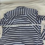Donna Karan  Navy and White Striped Blouse Photo 7