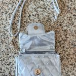 Silver Quilted Mini Evening Bag Micro Purse Gold Chain Metallic Party Bag Photo 12
