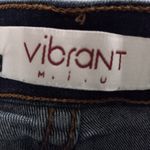 Vibrant  M.I.U. L Denim High Waisted Zipper Down Raw Hem Jeans Shorty Shorts Photo 5