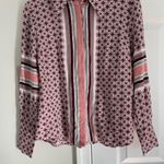 Boden Top Women 8P Pink Floral Stripe Button Up Geometric Long Sleeve Blouse Photo 2