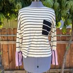 Anthropologie Faye Striped Lilac Pipe Arm Sweater XS Photo 8