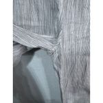 Theory  Linen Wide Leg Cropped Pant Pull-On Striped Minimalist Women's Petite P Photo 2