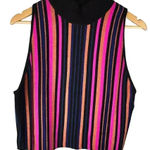 Bar III NWT Women’s Multicolor Striped Metallic Sleeves Top XL Photo 0