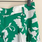 Ann Taylor Floral Satin Shorts Green and White 6P New with Tags (no belt) Photo 2
