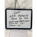 Loft  Maternity White Jeans Size 14M‎ – Over-the-Belly Stretch Panel Pants (NWOT) Photo 3