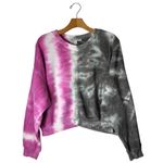 Something Navy Sweatshirt Women Small Pink Gray Aspen Bicolor Tie Dye Pullover Photo 1