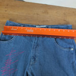 Vintage Embroidered Denim Capris Size 8 Blue Photo 5