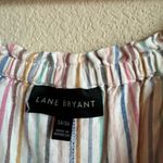 Lane Bryant Linen Blend Pastel Striped Convertible Off The Shoulder Mid… Photo 8