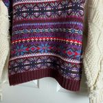 ZARA Fair Isle knit pullover sweater with contrasting knit jacquard sleeves M Photo 12