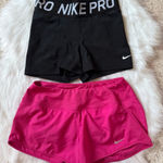  SHORTS BUNDLE: Nike PRO Black Shorts and Nike Pink Dri-Fit shorts Photo 0