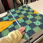 Handmade Cotton Arch Green Square Patchwork Open Style Vest Top Size Medium Blue Photo 5