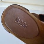 See By Chloe  Wood Heel Wedge Leather Brown Shoes EU 39 Photo 5