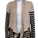 Buckle Red by Striped Long Sleeve Open Front Draped Knit Cardigan Sweater Top Photo 2