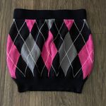 Current Mood by Dollskill Backyard Betty Argyle Mini Skirt Pink Black White S Photo 0