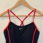 Nike Black Tankini Top Sz 8 Black Tankini Top with Red Piping Photo 1