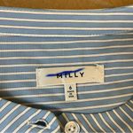 Milly  Light Blue Stripe Michelle Bell Sleeve Top Photo 8