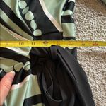 R&K Black and Light Green Ruched Wrap Dress | Medium Photo 8