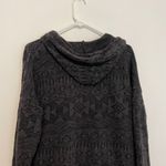 American Eagle Dark Gray Black Aztec Tribal Boho Full Zip Knit Hoodie Sweatshirt Photo 9