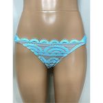 PilyQ New.  lace crystal blue fanned teeny bikini bottom. XS Photo 4