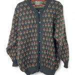 VINTAGE Vitabella Norway 1990's 90's| L | Mohair cardigan sweater floral Knit Black Size L Photo 0