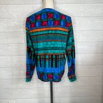 Jordan 80's  jeweltone geometric long sleeve blouse Size Small Photo 1