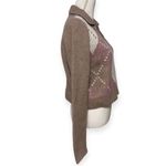 Boutique Pink/Brown Plaid Print Vneck Collar Sweater NWT Pink Size L Photo 2