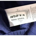 Aerie  Lot Of 2 Cropped Ribbed Top Women Size M Black Blue‎ Stretch Scoop Neck Photo 3