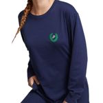 Victoria's Secret NWT- Navy blue oversized ling sleeve campus tee, 200% Cotton, brand new, size medium Measurements: Bust: armpit to armpit 24 inches Length: shoulder seam to bottom 28 inches Photo 0