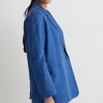 Madewell Double-Breasted Crossover Blazer in 100% Linen blue Women’s Sz XXS NWOT Photo 1