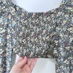 ASTR Ditsy Floral Smocked Cropped Bodice Long Puff Sleeve Blouse Size S Photo 5