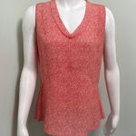 Tory Burch  Jasmine V Neck Shell Silk Red Poppy Size 4 Photo 0