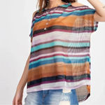 easel NWT  Striped Open Knit Striped Cold Shoulder Short Sleeve Top Size Small Photo 5